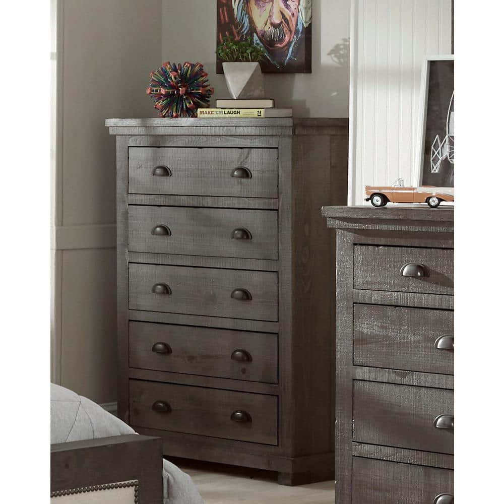 Reviews For Progressive Furniture Willow 5-drawer Distressed Dark Gray 