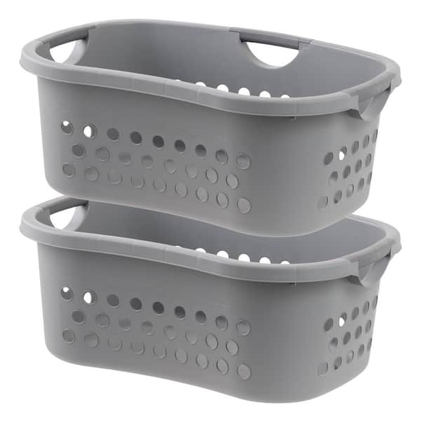 IRIS Hip Hamper Laundry Baskek in Gray/Dark Gray (2-Pack)