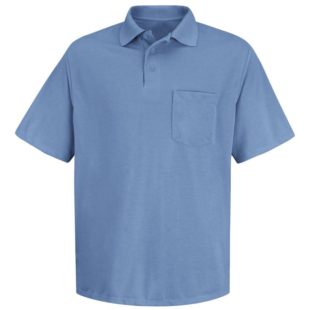 Red Kap Men's Size 3XL Medium Blue Polyester Solid Shirt SK02MB SS 3XL ...
