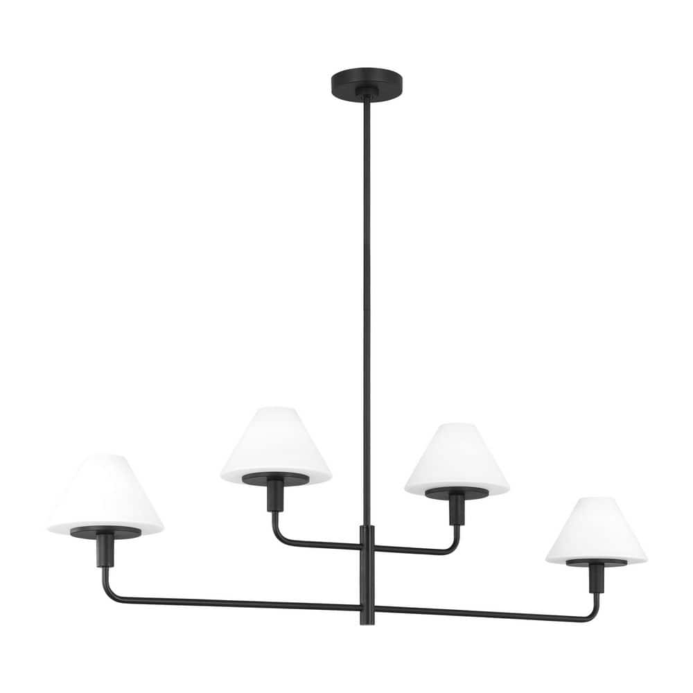 Generation Lighting Mendota 4 Light Midnight Black Transitional