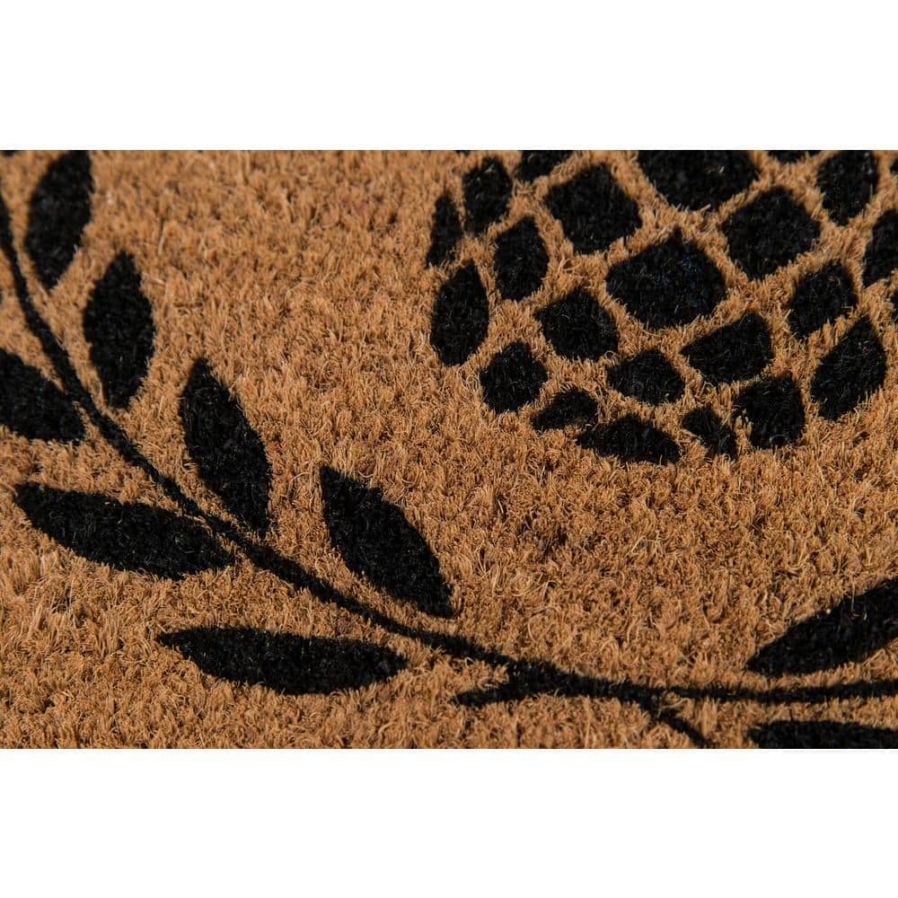 Hand Woven Black Coir Outdoor Doormat with PVC Backing