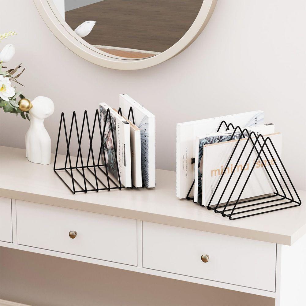 File Folder Magazine Home Rack Black 7.4 in × 7.1 in metal wire desk Magazine Rack Type ,Office File ...
