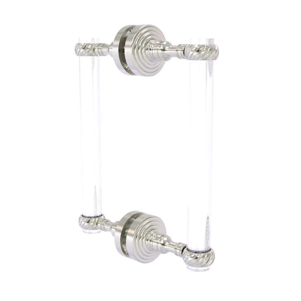 Allied Brass Pacific Grove 8 in. Back to Back Shower Door Pull with Twisted Accents in Satin Nickel