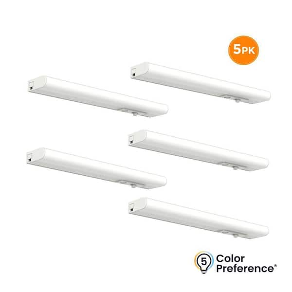 NEXUS 12 in. Plug-in White Integrated LED Linkable Under Cabinet Light 500 Lumens Five Selectable CCT Dimmable (5-Pack)