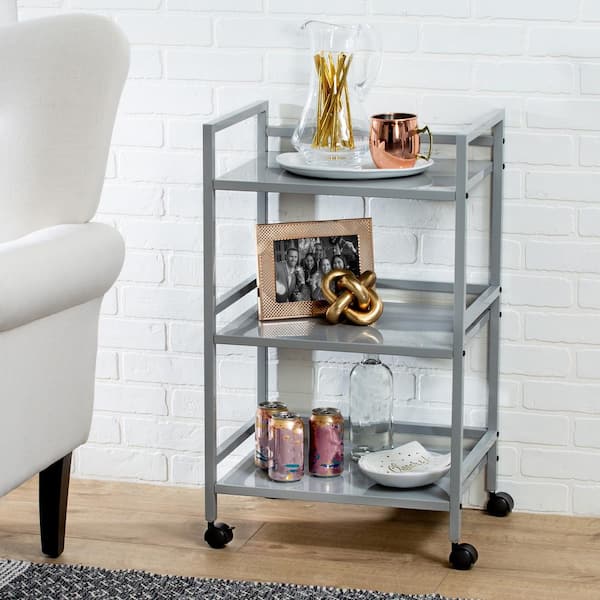 Honey-Can-Do Collapsible 3-Tier Metal Shelf on Wheels  - Best Buy