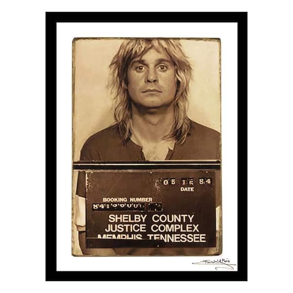 VENICE BEACH Collections Ozzy Osbourne 1984 Mugshot by Unknown 1-Piece Framed Graphic Print Abstract Poster Art Print 18 in. x 14 in.