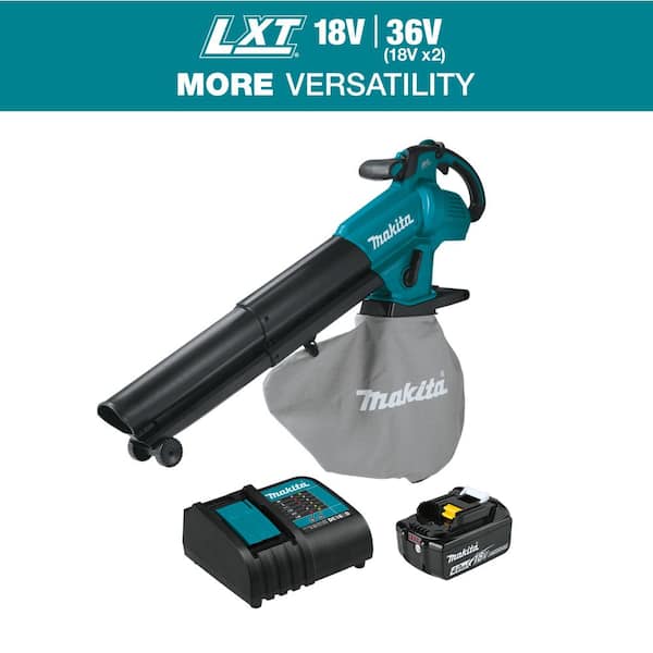 Makita 143 MPH 148 CFM 18V LXT Brushless Blower Vacuum Mulcher Kit 4.0Ah XBU07SM1 The Home Depot