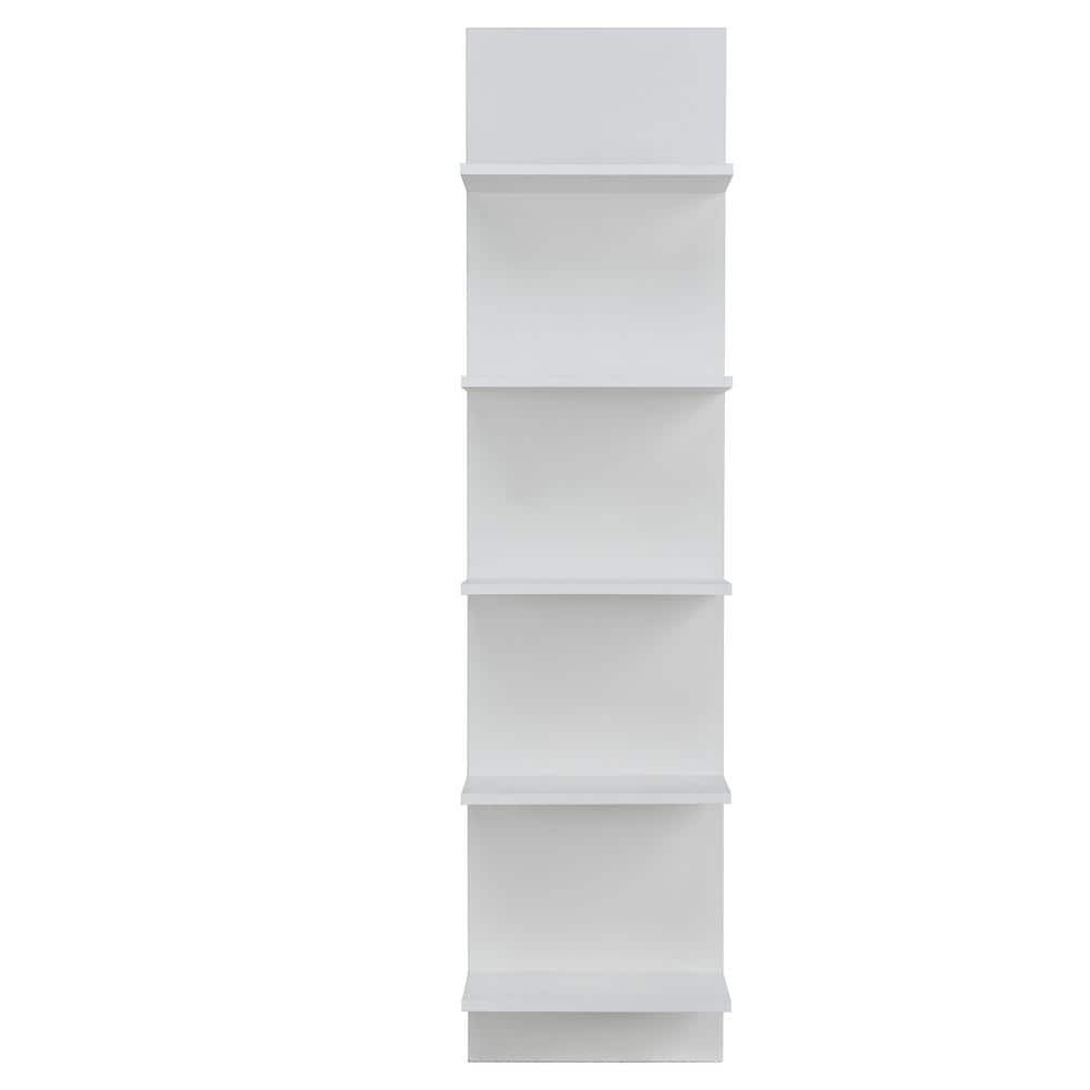 Danya B 35.5 in. 3-Cube White Cubby Organizer Wall Shelf with Ledges Horizontal or Vertical