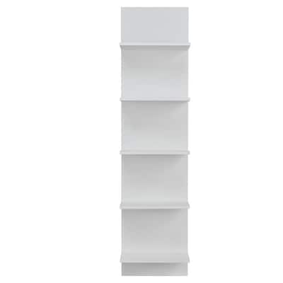 47.25 in. H White MDF 5-Tier Decorative Wall Shelf
