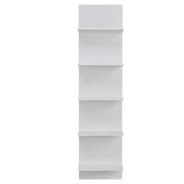 DANYA B 47.25 in. H White MDF 5-Tier Decorative Wall Shelf