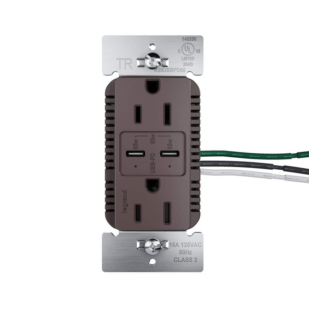 radiant 15A Tamper Resistant 65W Power Delivery USB Type C Duplex Outlet Brown price history on PriceWatchPro