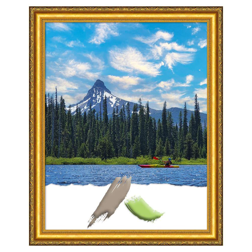 Colonial Embossed Gold Wood Wall Picture Frame 22x28 Inches
