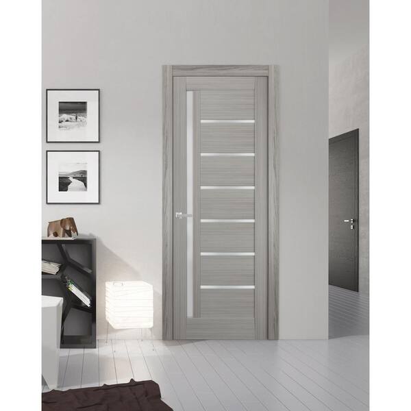 Ban By the way Daisy Sartodoors 4088 42 in. x 84 in. Single Panel No Bore MDF 1/4 Lite Frosted  Glass Gray Finished Pine Wood Interior Door Slab QUADRO4088S-SSS-4284 - The  Home Depot
