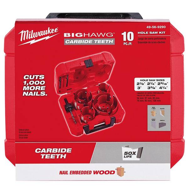Milwaukee BIG HAWG Carbide Hole Saw Kit (10-Piece) with