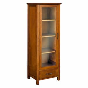 Avery 17 in. W x 48.5 in. H x 13.5 in. D Oil Oak Freestanding Bathroom Storage Linen Cabinet with Drawer