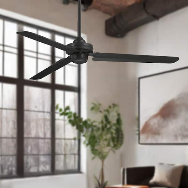 Steal 54 in. Indoor Coal Black Ceiling Fan with Wall Control