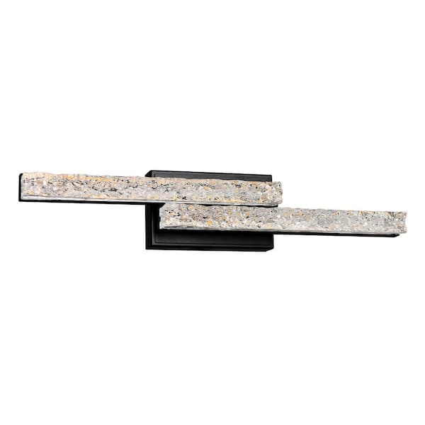 CWI Lighting Stagger 24 in. 2-Light Integrated LED Black Vanity Light