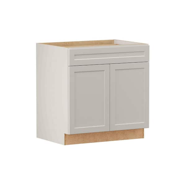 Designer Series Melvern 33 in. W x 24 in. D x 34.5 in. H Assembled Shaker Base Kitchen Cabinet in Heron Gray