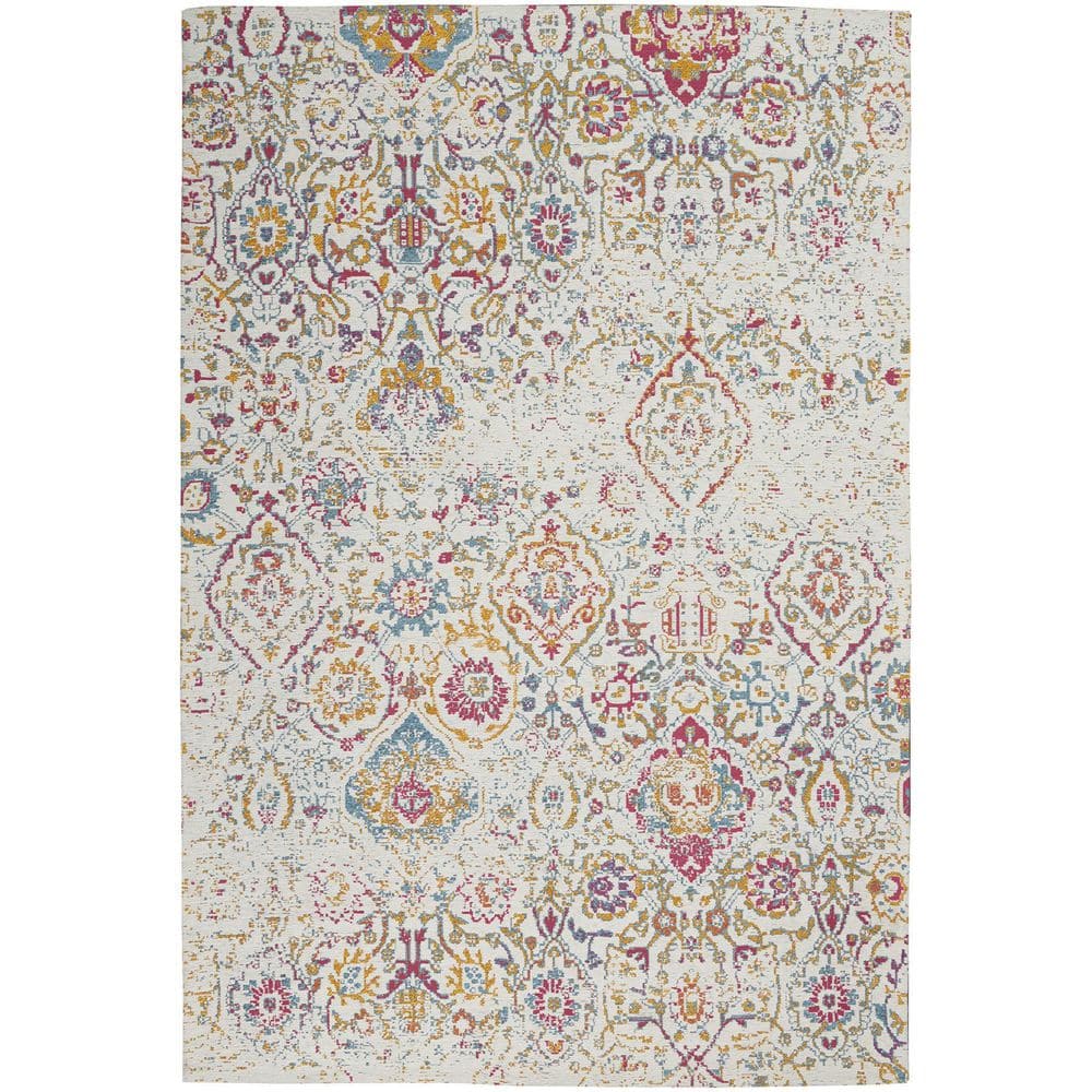 Muti-Colored Polypropylene 5 ft. x 7 ft. Abstract Indoor Area Rug