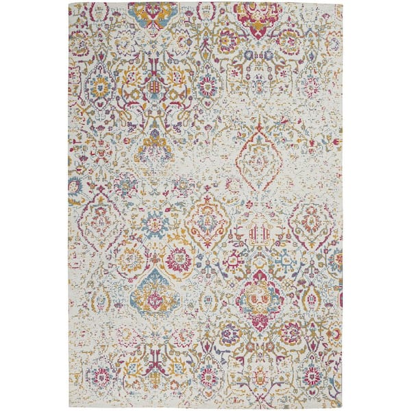 Unbranded Muti-Colored Polypropylene 5 ft. x 7 ft. Abstract Indoor Area Rug