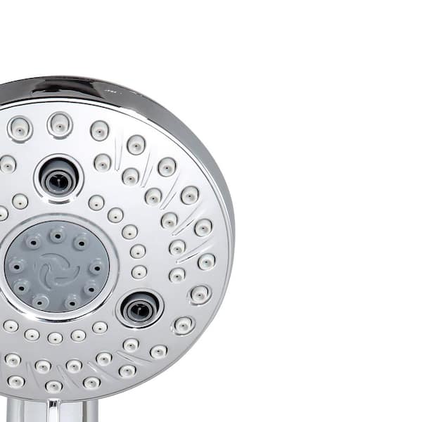 Glacier Bay 3-Spray Patterns with 1.8 GPM 5.4 in Wall Mount Fixed Shower  Head with Adjustable Shower Arm in Chrome 3075-512-WS1 - The Home Depot