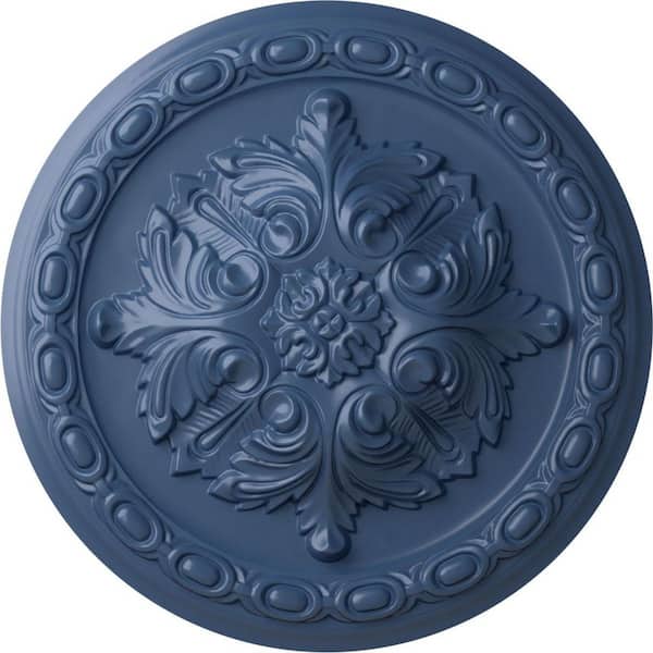 Ekena Millwork 11-3/8" x 2" Acanthus Urethane Ceiling Medallion, Hand-Painted Americana