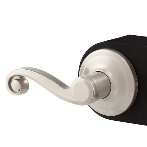 Lido Satin Nickel Left-Handed Dummy Door Lever with Microban Antimicrobial Technology Lido Satin Nickel Left-Handed Dummy Door Lever with Microban Antimicrobial Technology