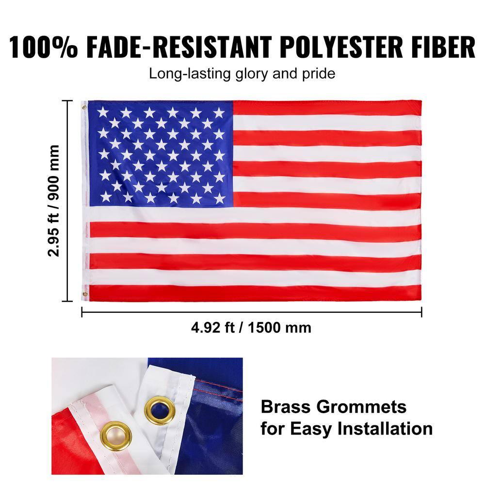 25ft Black Aluminum Garden Flagpole with American Flag