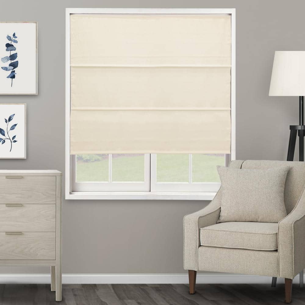 Ridgewood Cream Cordless Fabric Roman Blackout Shade 36" x 72"