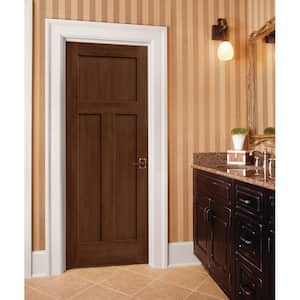 28 in. x 80 in. Craftsman Milk Chocolate Stain Right-Hand Molded Composite Single Prehung Interior Door