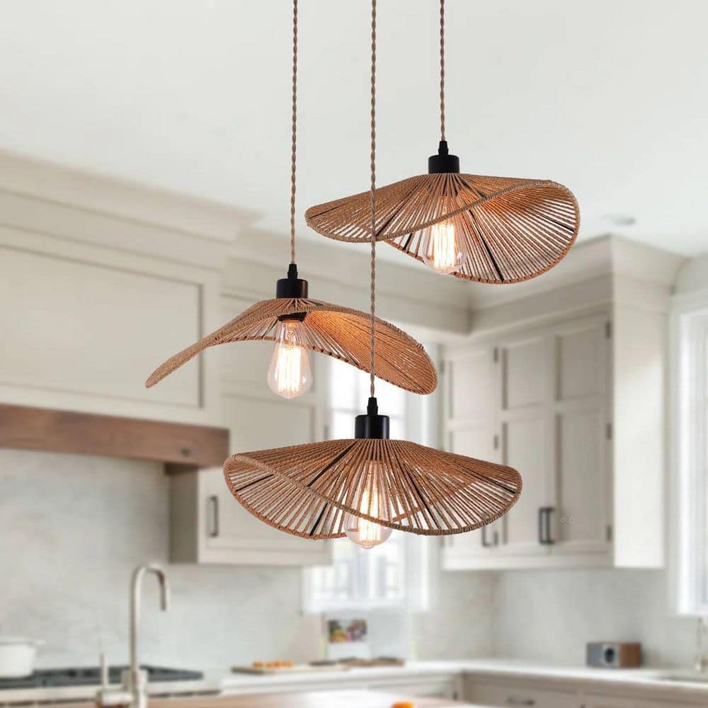 Genoci 60-Watt 3-Light Black Farmhouse Cluster Pendant-Light with