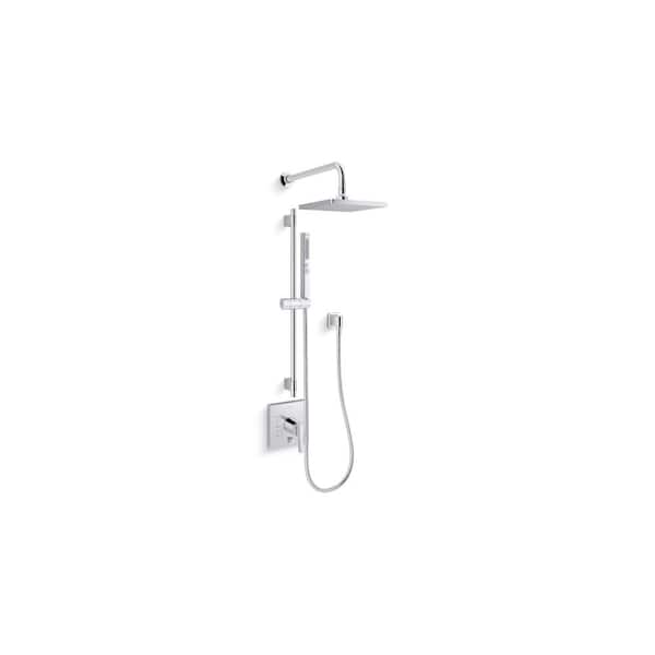 KOHLER Honesty 2-Spray Dual Wall Mount Fixed and Handheld Shower Head 1.75 GPM in Polished Chrome