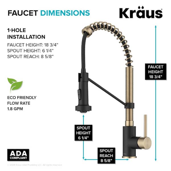 KRAUS Single Handle 18-Inch Faucet with Dual Function Pull-Down