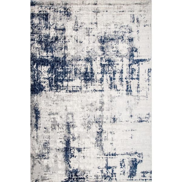 nuLOOM Madalynn Modern Abstract Silver 4 ft. x 6 ft. Area Rug