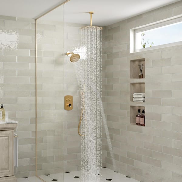 洋書 Golden shower girl 2 CASAINC Pressure Balanced 3-Spray 12 in. Dual Shower Head