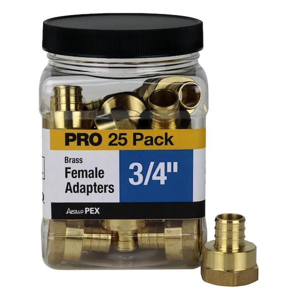 Apollo 3/4 in. Brass PEX-B Barb x 3/4 in. FNPT Adapter Pro Pack (25-Pack)