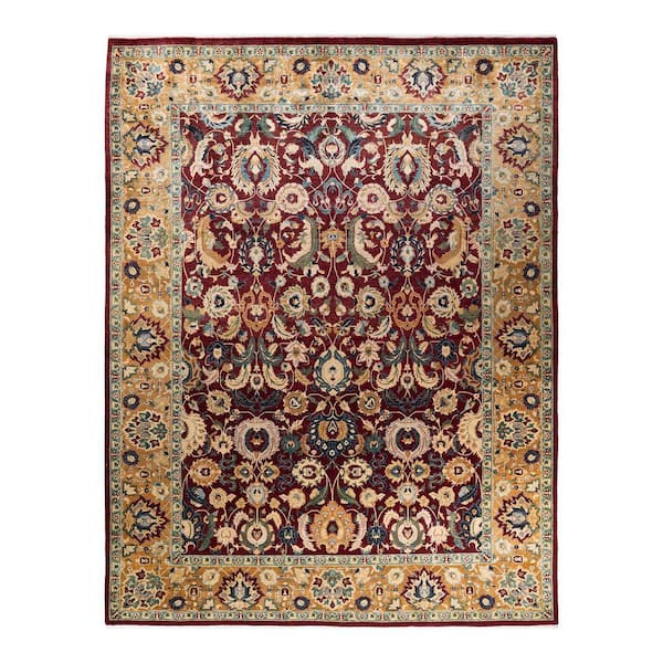 Solo Rugs Mogul One-of-a-Kind Traditional Red 9 ft. 1 in. x 11 ft. 10 in. Floral Area Rug
