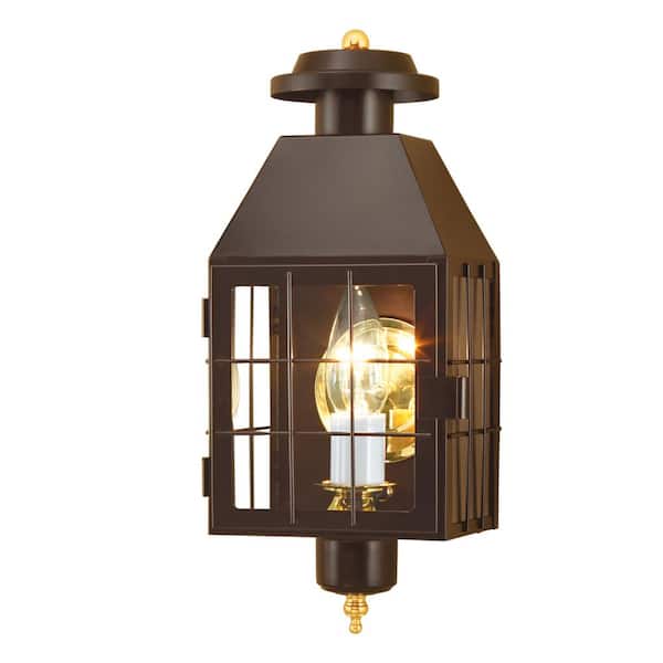 NORWELL American Heritage Post 1-Light Bronze Outdoor Wall Sconce