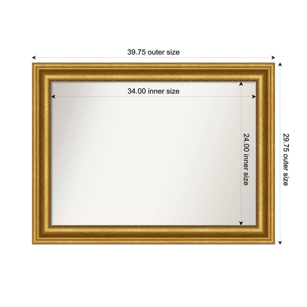 Parlor Gold 39.75 in. x 29.75 in. Custom Non-Beveled Recycled Polystyrene Framed Bathroom Vanity Wall Mirror price history on PriceWatchPro