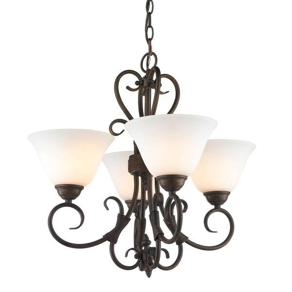 Golden Lighting Delgado Collection 4-Light Rubbed Bronze Mini Chandelier