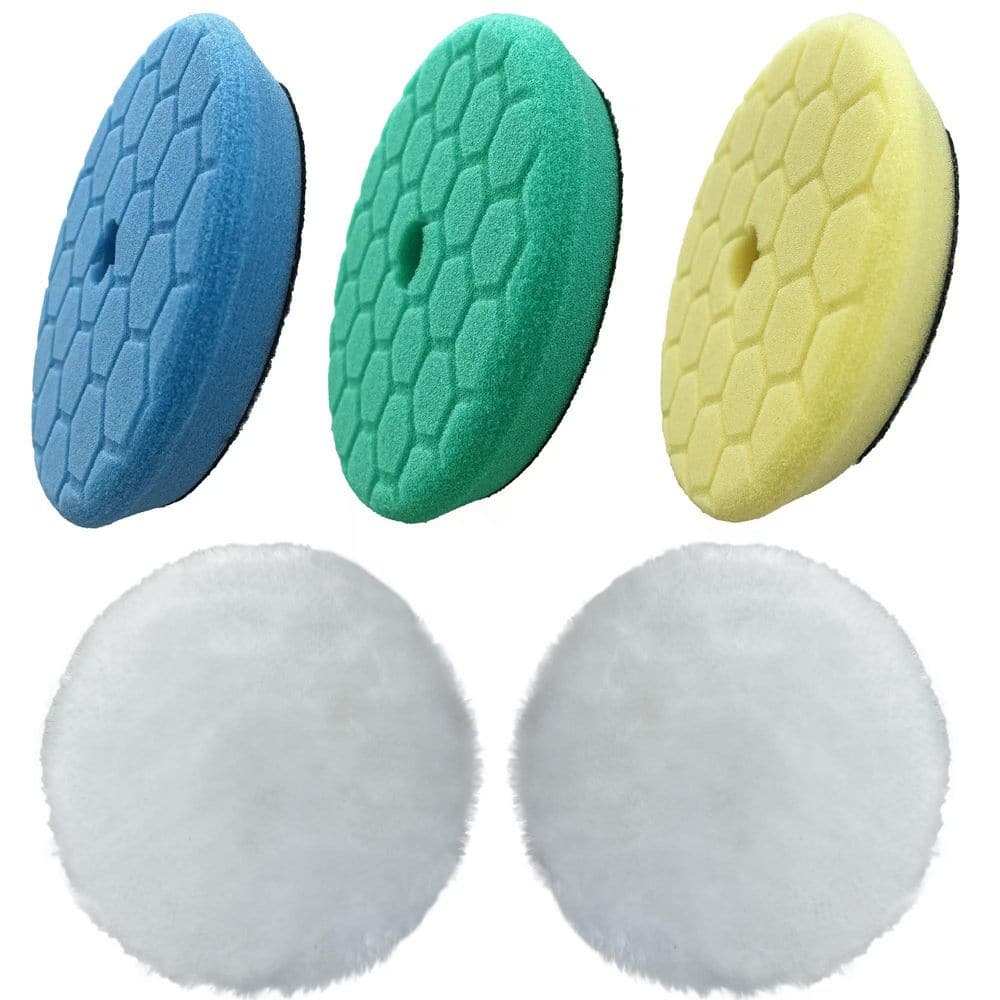 6 Inch Foam Microfiber Polishing Pads Kit with Hexagonal Design for Buffers and 5.5 Inch Plates 5-Pack price history on PriceWatchPro