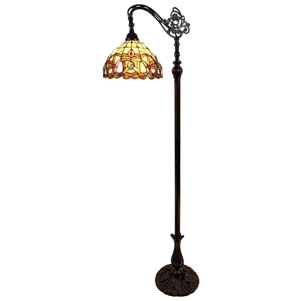 72 in. Beige 1 Dimmable (Full Range) Torchiere Floor Lamp for Living Room with Glass Dome Shade price history on PriceWatchPro