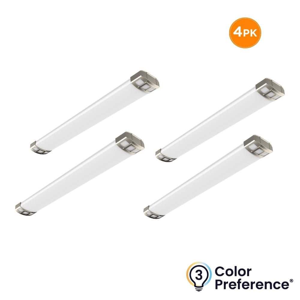 4-Pack NUDECO 4 ft. x 6 in. 4500 Lumens, Integrated LED Brushed Nickel Wraparound Light, Selectable 3000K 4000K 5000K price history on PriceWatchPro