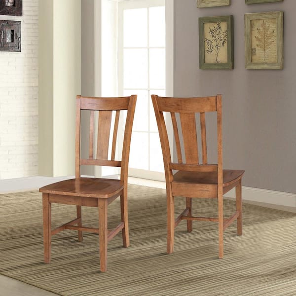 San Remo Distressed Oak Solid Wood Dining Side Chair (Set of 2)