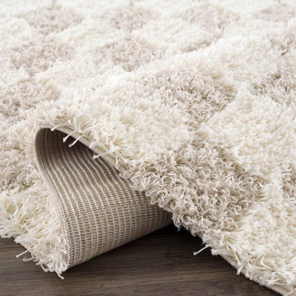 Light Brown Geometric Shag Runner Rug 2'7" x 7'3"