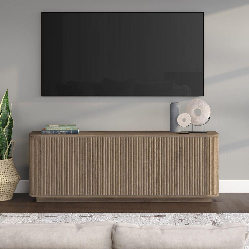 Canton 68 in. Antiqued Gray Oak TV Stand Fits TV's up to 75 in.