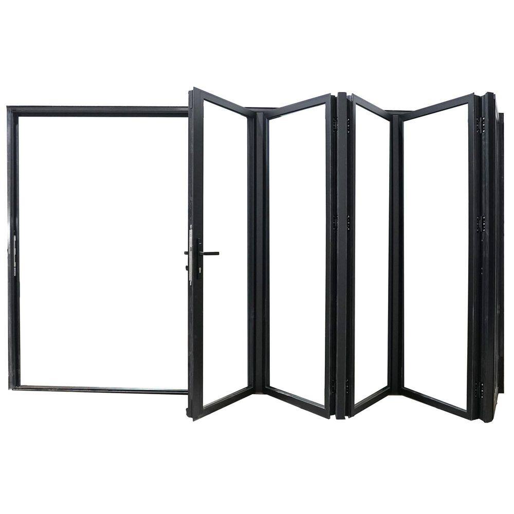 TEZA DOORS Teza 85 Series 192 in. x 96 in. Matte Black Left to