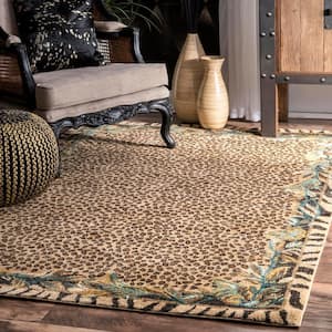 Skin Contemporary Leopard Beige 8 ft. x 10 ft. Area Rug