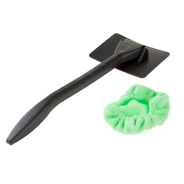 Windshield Cleaner with Microfiber Cloth, Handle and Pivoting Head- Glass Washer Cleaning Tool for Windows by Stalwart Green, Size: 15