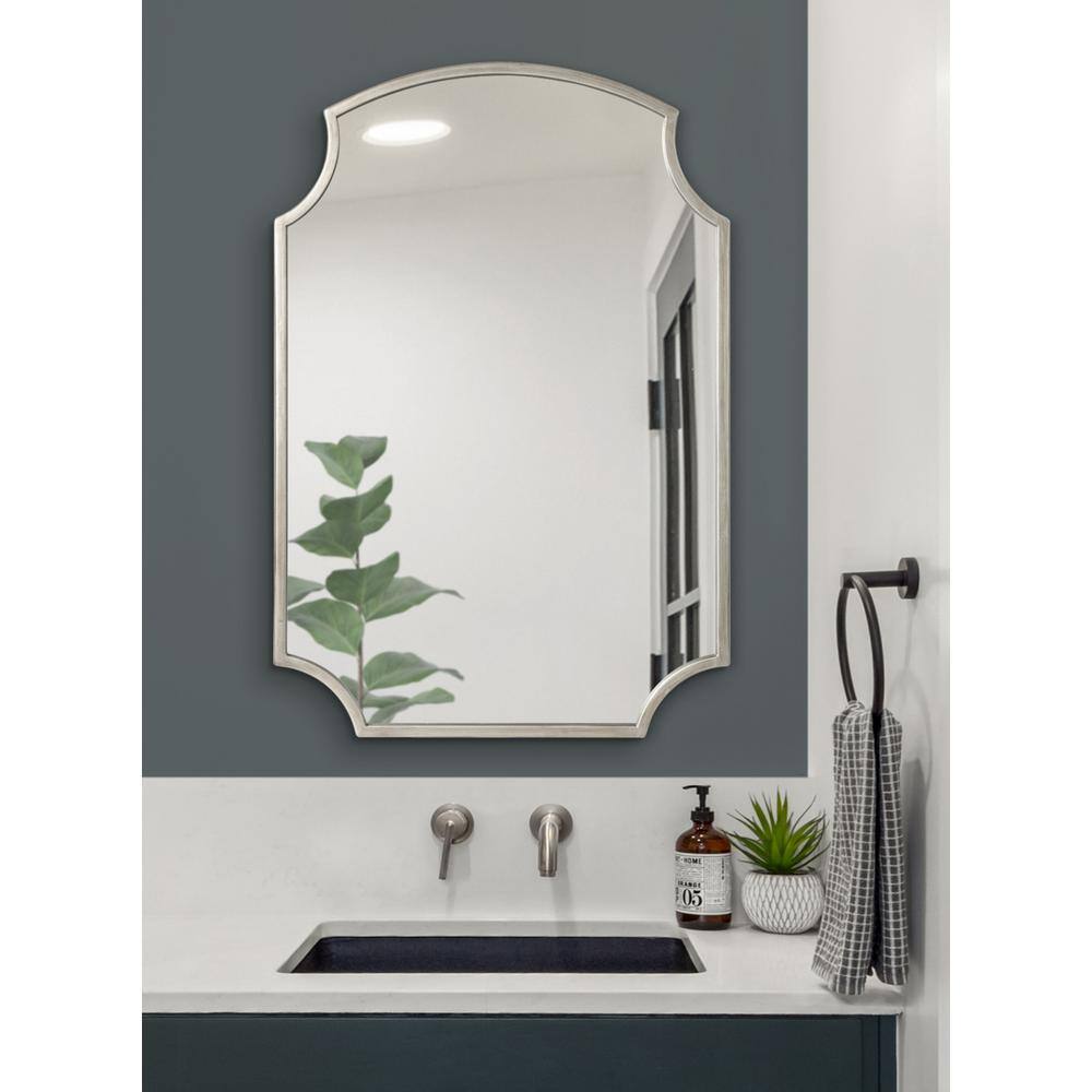 Carlow Antique Silver Scalloped Vanity Wall Mirror